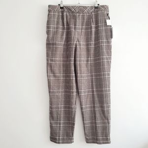 NEW 1. State High Rise Neutral Plaid Crop Pants